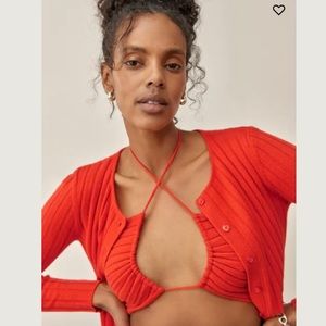 🌿|NWT| Reformation Rosalia Cashmere Bra & Cardigan Set